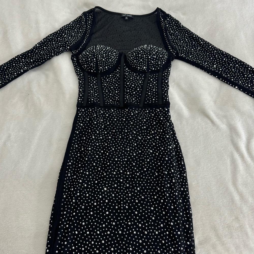 bedazzled black dress